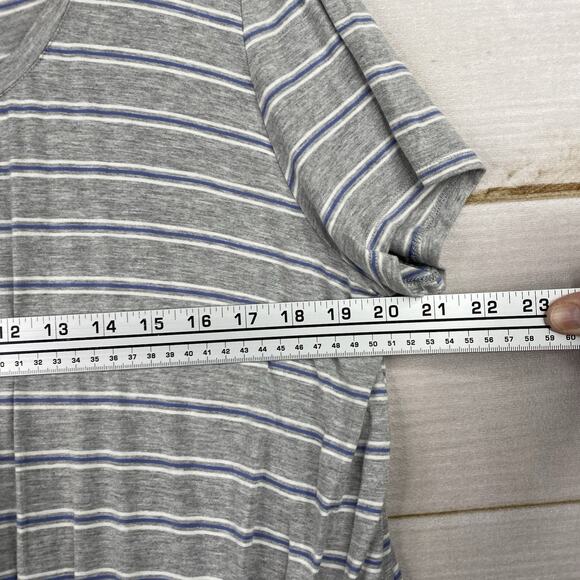 Nine Britton XXL Arella Tie Front Blouse Stitch Fix Gray Stripe Short Sleeve Tee - Picture 4 of 8